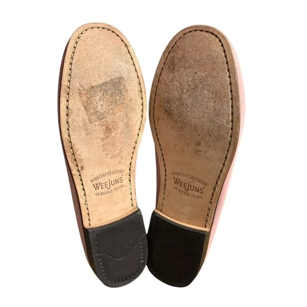 Weejuns Soft Pink Nubuck Leather Penny Loafers‎ sz 9M Excellent